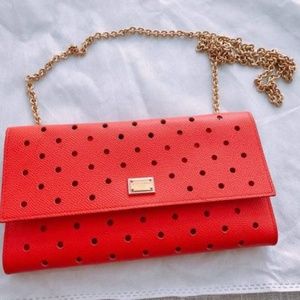 New Authentic D&G Milan Rose Pink Polka Clutch